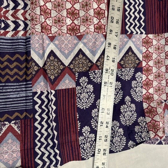 J Jill Multicolor Patchwork Print‎ 3/4 Sleeve Blouse Top - Picture 6 of 9